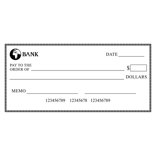 Design for bank check vector suitable for cutting machines