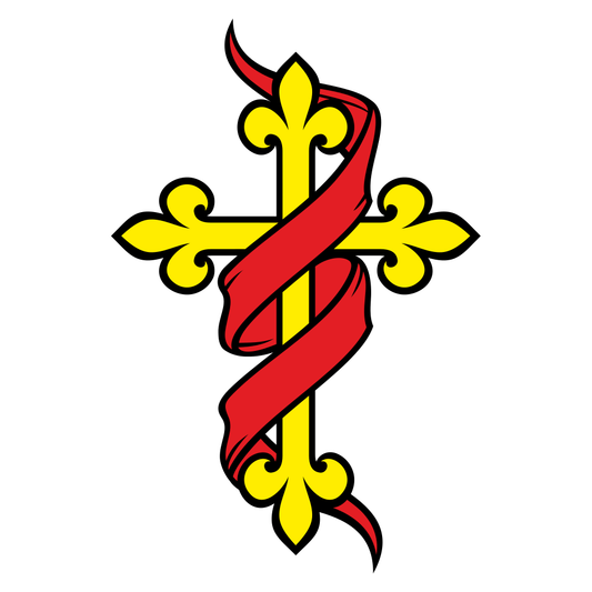 Creative banner and cross tattoo design for cutting machines