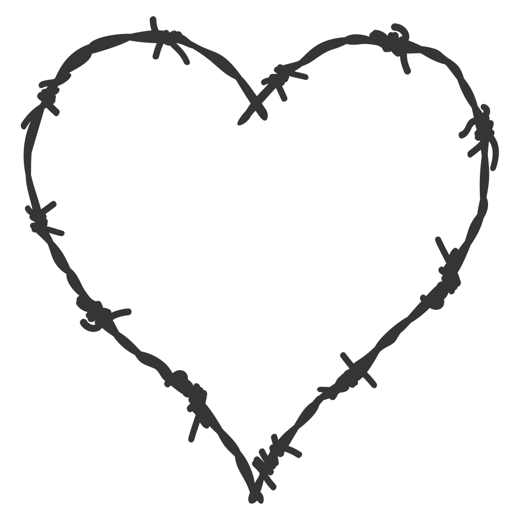 Heart formed by barbed wire for creative crafting projects