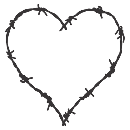 Heart formed by barbed wire for creative crafting projects