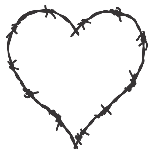 Heart formed by barbed wire for creative crafting projects