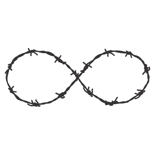 Barbed wire infinity symbol design for creative cutting projects