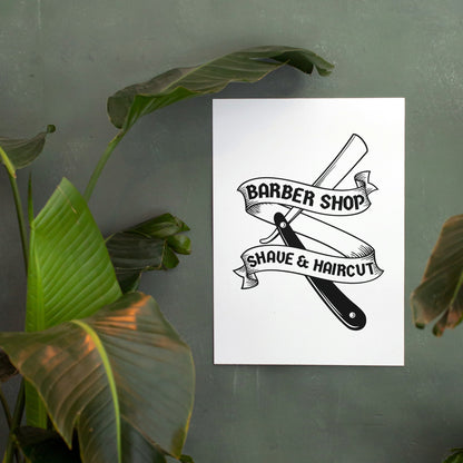 Creative barber shop design for layered vinyl cutting