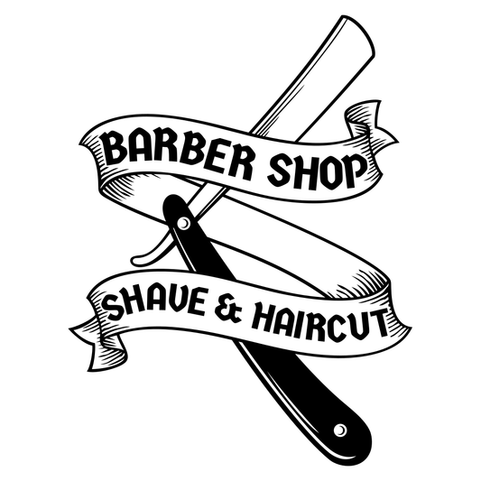 Creative barber shop design for layered vinyl cutting