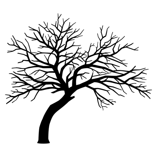 Elegant bare tree silhouette for creative cutting designs