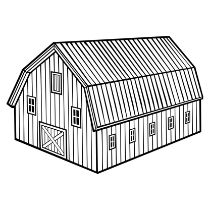 Charming farmhouse barn design for creative cutting projects