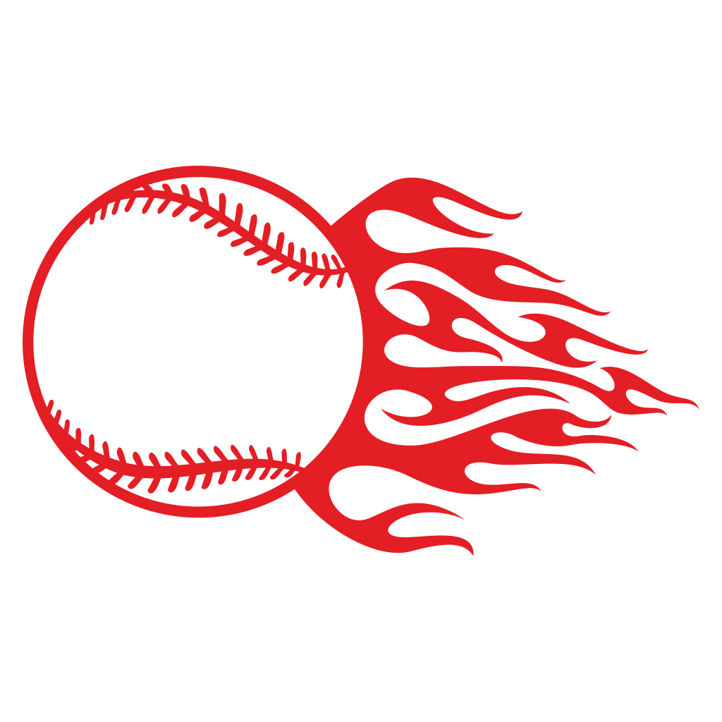Exciting baseball ball with flames for creative projects