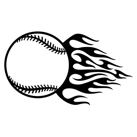 Vector design of a dynamic baseball with flames for crafting