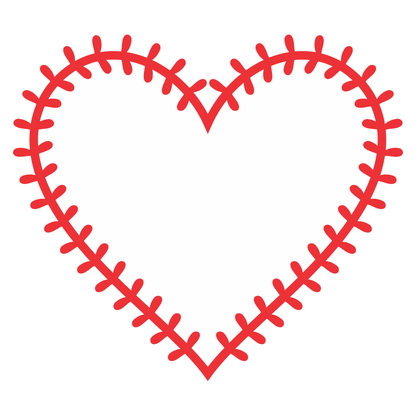 Heart design featuring baseball and softball for enthusiasts