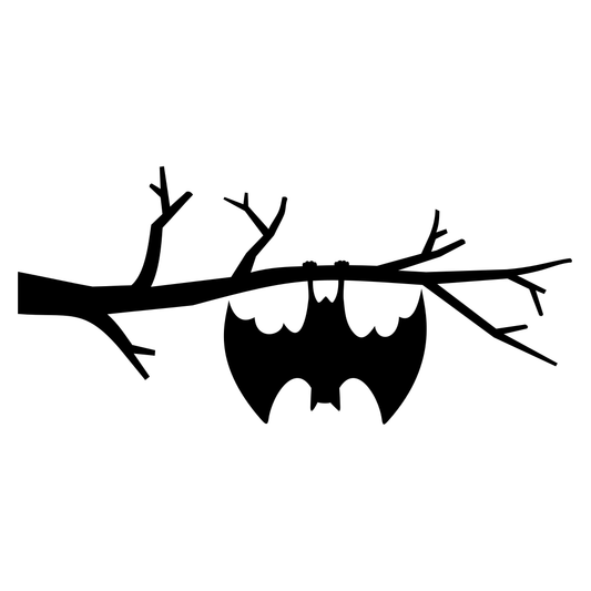 Creative bat design hanging from a tree branch for crafting