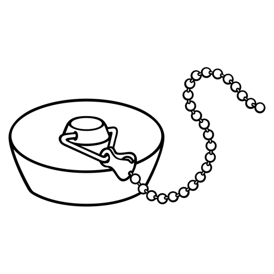 Creative vector design of a bathroom basin plug and chain
