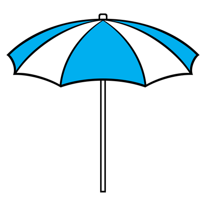 Stylish beach umbrella design for cutting machines