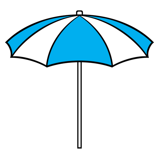Stylish beach umbrella design for cutting machines
