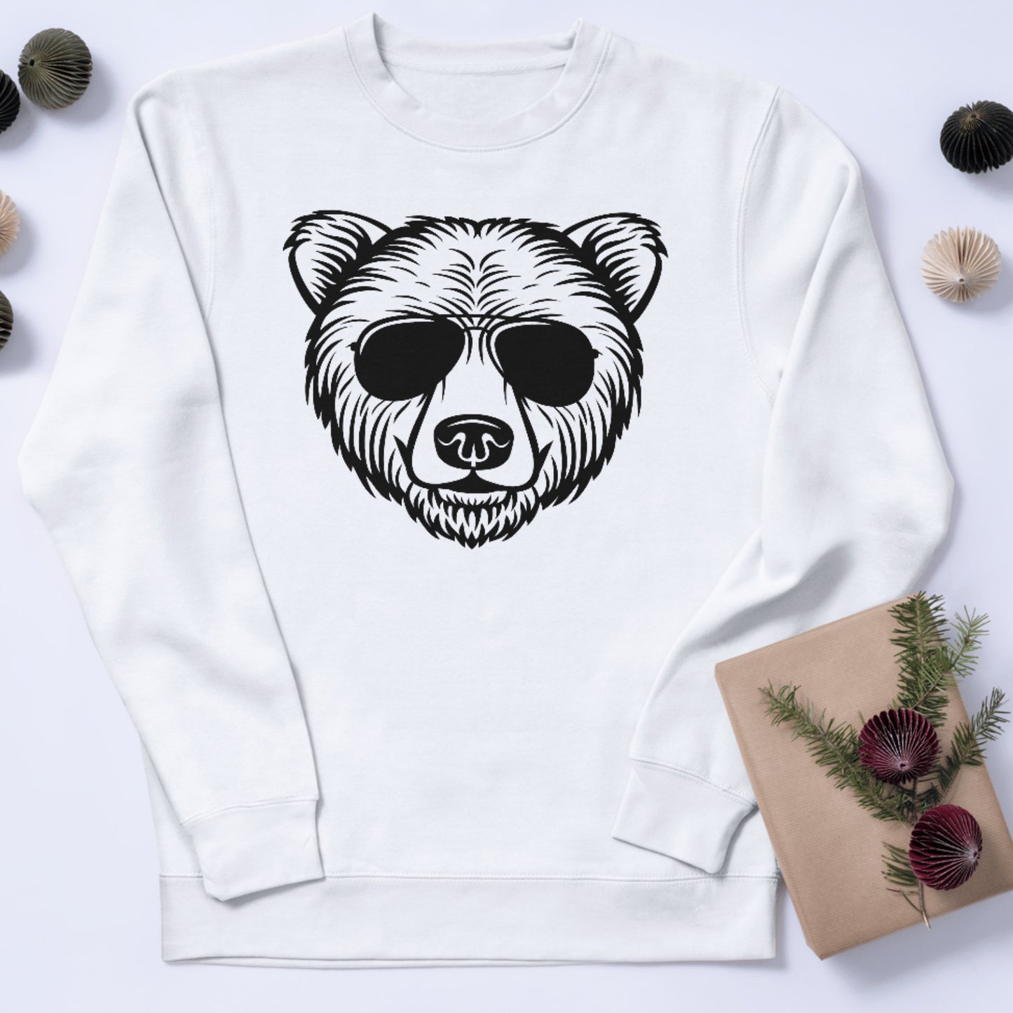 Bear wearing sunglasses design for creative cutting projects