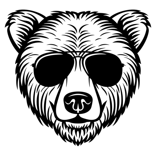 Bear wearing sunglasses design for creative cutting projects