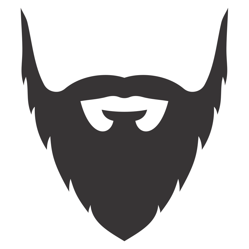 Creative black beard silhouette design for cutting machines