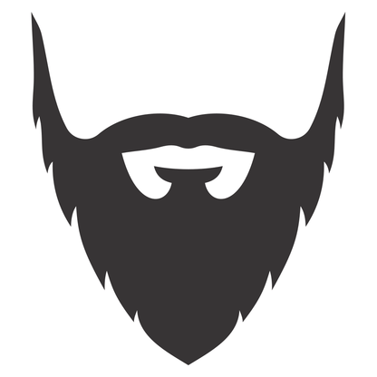 Creative black beard silhouette design for cutting machines