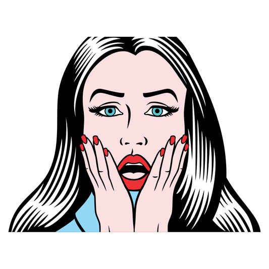 Surprised expression of a beautiful woman for creative designs