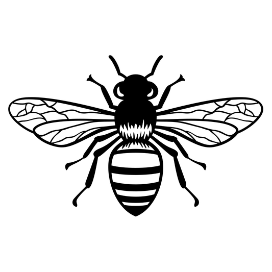 Intricate black bee design perfect for crafting projects