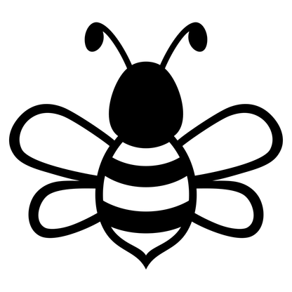 Creative black and white bee vector design for crafts