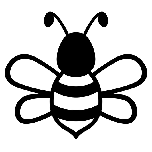Creative black and white bee vector design for crafts