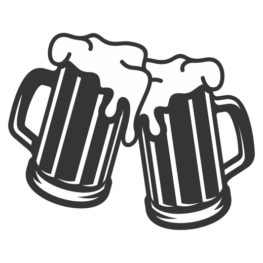 Creative vector design of beer mugs for cutting machine
