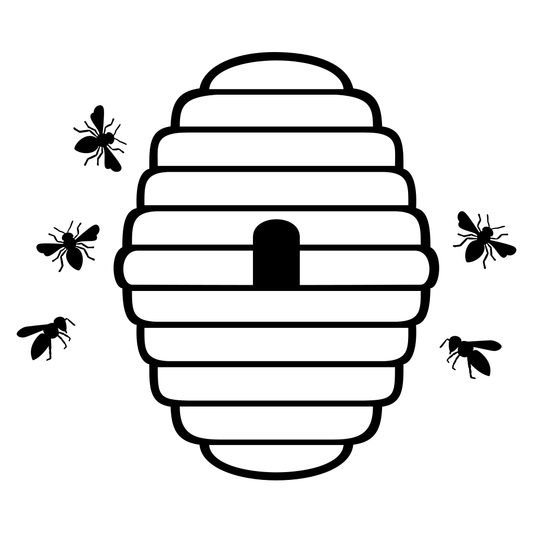 Creative bee and beehive vector design for cutting machines