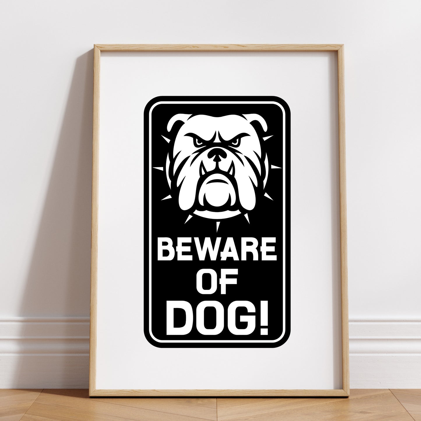 Dog caution sign for home decor