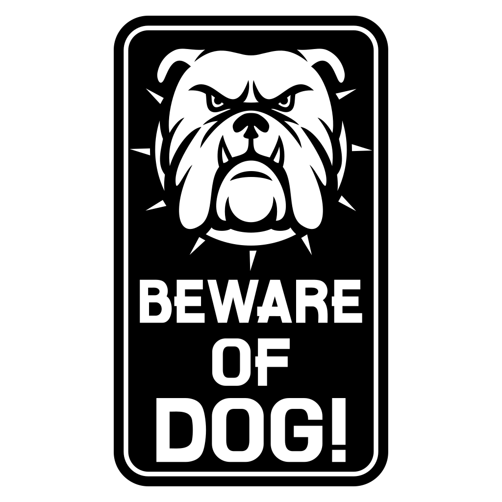 Dog caution sign for home decor
