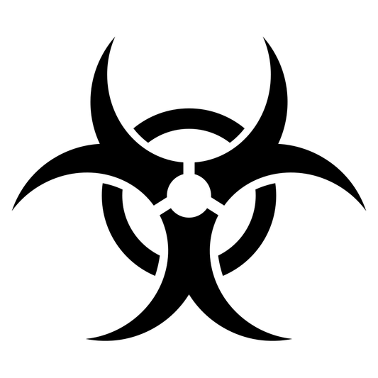 Creative design for biohazard symbol cut from vector svg files