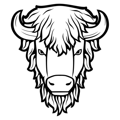 Bold bison head silhouette for creative cutting projects