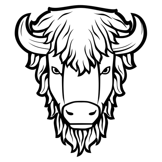 Bold bison head silhouette for creative cutting projects