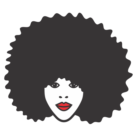 Stylized vector of a confident black afro woman’s portrait