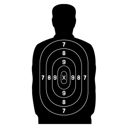 Black human target silhouette design for cutting machines
