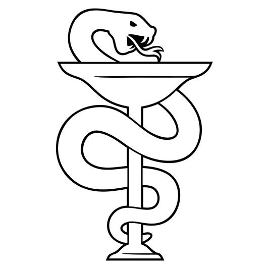 Intricate black and white medical snake design for cutting machines