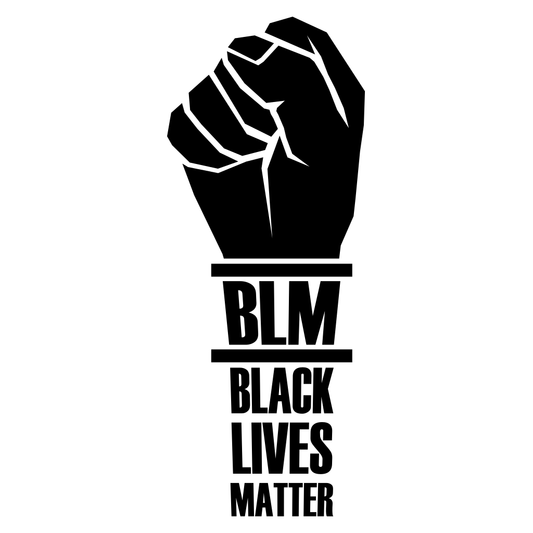 Fist symbolizing unity and strength for social justice. Black Lives Matter.
