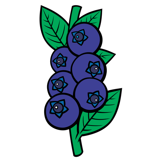 Vibrant blueberry cluster design for cutting machines