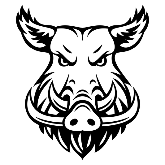 Intricate boar face design for cutting machines
