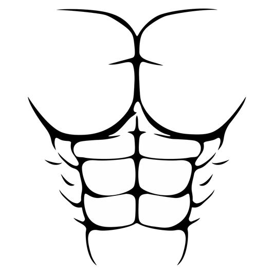 Muscular torso design for crafts and fitness themes