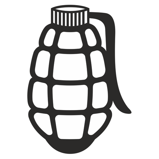 Artistic vector design of a classic grenade silhouette