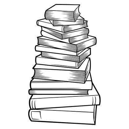 Creative stacking of black and white books for DIY projects
