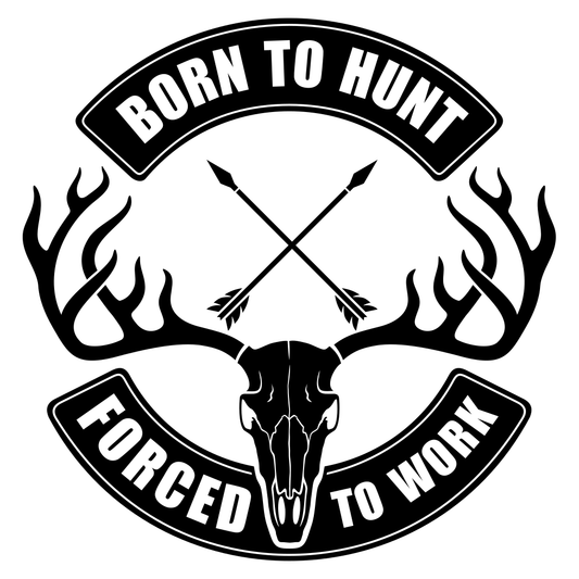 Born to hunt design with antlers and skull for crafters