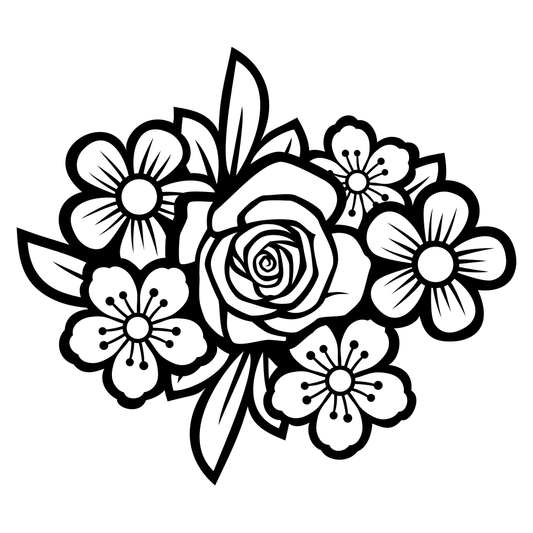 Elegant bouquet design for cutting machines and crafts