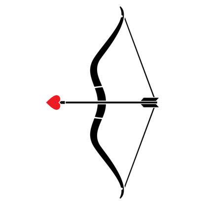 Creative bow and arrow design with heart for cutting machines