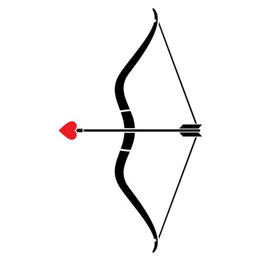 Creative bow and arrow design with heart for cutting machines
