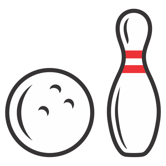 Creative vector design of bowling ball and pin for crafting