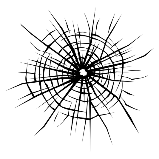 Broken glass design with bullet hole pattern for crafts