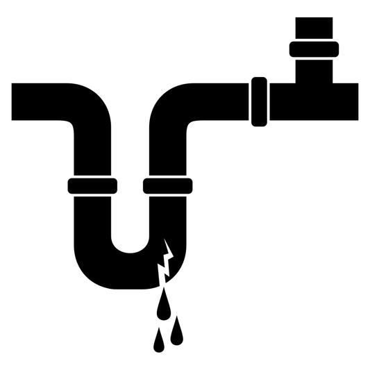 Broken water pipe graphic for cutting machine design