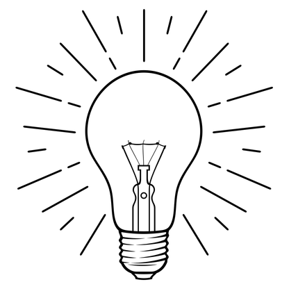 Bright and creative light bulb illustration for cutting machines