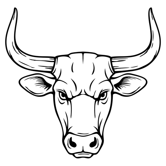 Detailed bull head design for creative projects and crafts